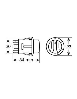ΔΙΑΚΟΠΤΗΣ 4 ΘΕΣΕΩΝ 12/24V 10A ΣΤΡΟΓΓΥΛΟΣ 23mm