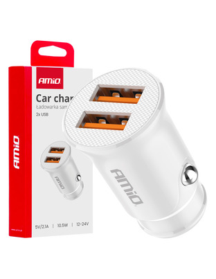 Amio - ΦΟΡΤΙΣΤΗΣ ΑΝΑΠΤΗΡΑ 12/24V ΜΕ 2 ΘΥΡΕΣ 2xUSB 10.5W 5V/2.1A ΛΕΥΚΟΣ - 1 Τεμ. (03872/AM)