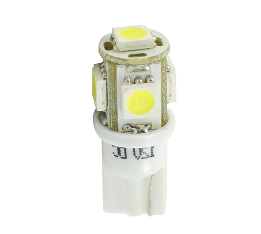 T10 W5W 12V W2,1x9,5d LED 5xSMD5050 ΛΕΥΚΟ (ΚΑΡΦΩΤΟ ΑΚΑΛΥΚΟ) 1ΤΕΜ. M-TECH
