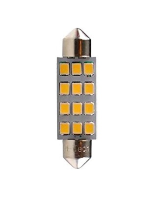 ΛΑΜΠΑΚΙΑ ΠΛΑΦΟΝΙΕΡΑΣ C5W/C10W 12V SV8.5 41mm 1,5W 12xSMD2835 LED OSRAM ΛΕΥΚΟ  BLISTER 2ΤΕΜ. M-TECH