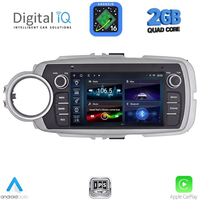 DIGITAL IQ BLD 230_CPA (7" DECK) MULTIMEDIA SYSTEM for TOYOTA YARIS mod. 2011-2020