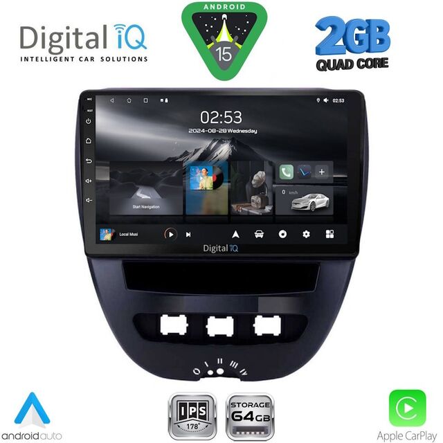 DIGITAL IQ RSD 1707_CPA (10inc) MULTIMEDIA TABLET for CITROEN C1-PEUGEOT 107-TOYOTA AYGO mod. 2005-2014