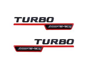 Μεταλλικά αυτοκόλλητα μαύρο/κόκκινο - TURBO AMG