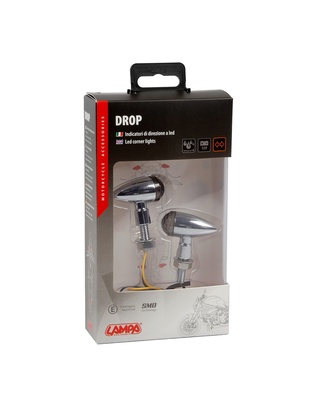 ΦΛΑΣ ΜΟΤΟ DROP 12V SMD LED (35x43mm) ΧΡΩΜΙΟ -2 ΤΕΜ.
