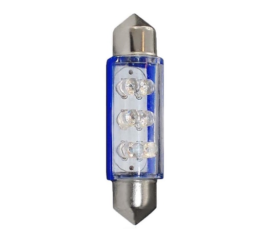 ΛΑΜΠΑΚΙΑ ΠΛΑΦΟΝΙΕΡΑΣ C5W/C10W 12V 0,66W SV8,5 41mm LED 6xFlux 3mm ΜΠΛΕ 1ΤΕΜ. M-TECH