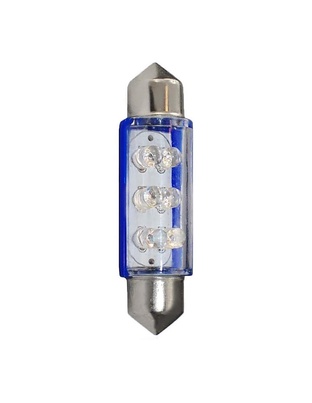 ΛΑΜΠΑΚΙΑ ΠΛΑΦΟΝΙΕΡΑΣ C5W/C10W 12V 0,66W SV8,5 41mm LED 6xFlux 3mm ΜΠΛΕ 1ΤΕΜ. M-TECH