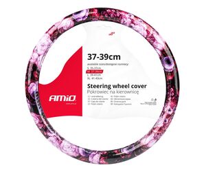 Amio - ΚΑΛΥΜΜΑ ΤΙΜΟΝΙΟΥ SWC-47 Μ 37-39cm ΜΑΥΡΟ/ΡΟΖ ΜΕ ΣΧΕΔΙΟ ΛΟΥΛΟΥΔΙΑ - 1 ΤΕΜ. (02988/AM)