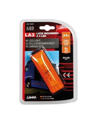 ΦΩΣ ΟΓΚΟΥ ΦΟΡΤΗΓΟΥ 4LED ΠΟΡΤΟΚΑΛΙ 24V 103mm LA3 - 1 ΤΕΜ.
