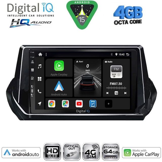 DIGITAL IQ BXK 19509_CPAA (9inc) MULTIMEDIA TABLET for PEUGEOT 208 – 2008 mod. 2021+
