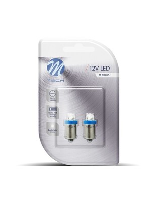T4W 12V 0,96W BA9s (ΜΙΝΙΟΝ) LED 4xLED 3mm ΜΠΛΕ BLISTER 2ΤΕΜ. M-TECH