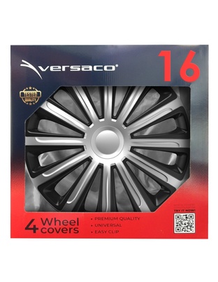 Amio - ΤΑΣΙΑ 16" HUBCAP TREND SILVER BLACK - ΣΕΤ ΣΕ ΚΟΥΤΙ - 4 ΤΕΜ. (6858/AM)