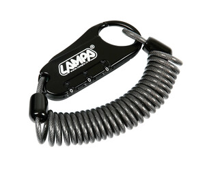 Lampa - Κλειδαριά Ασφαλείας Raptor με Συρματόσχοινο 150cm για Κράνη / Ποδήλατα / Laptop με Επαναρυθμιζόμενο 3ψήφιο Συνδυασμό και Ατσάλινο Πυρήνα - 1 Τεμ. (9059.5-LB-LM)