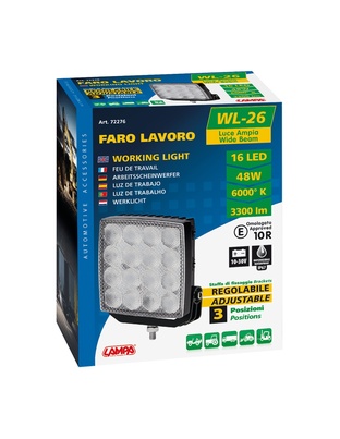 ΠΡΟΒΟΛΕΑΣ WL-26 16LED 48W 3300lm 10-30V 110x110x44 mm 3 ΘΕΣΕΩΝ ΜΕ ΦΩΣ ΔΙΑΘΛΑΣΗΣ -1ΤΕΜ.