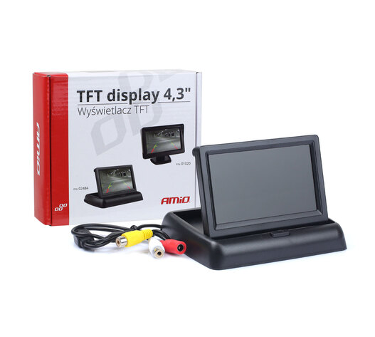 Amio - ΟΘΟΝΗ TFT LCD ΑΝΑΔΙΠΛΟΥΜΕΝΗ ΑΥΤΟΚΙΝΗΤΟΥ 4,3" - 12V - 1 τεμ. (02484/AM)