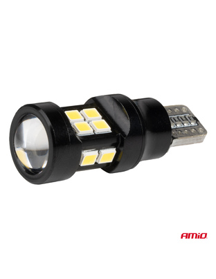 Amio - ΛΑΜΠΑΚΙΑ LED T15 W16W 12V/24V LED CAN-BUS 15xSMD 2835 ΛΕΥΚΟ ΦΩΣ 5.500K (ΣΕ ΧΡΩΜΑ ΜΑΥΡΟ) - 2 ΤΕΜ. (04245/AM)