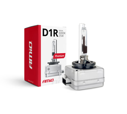 Amio - Λάμπα Xenon D1R 6000K 35W 12V Premium για αντικατάσταση εργοστασιακών και aftermarket xenon με καθαρό λευκό φωτισμό και σταθερή απόδοση με ενσωματωμένο igniter - 1 Τεμ. (01967/AM)