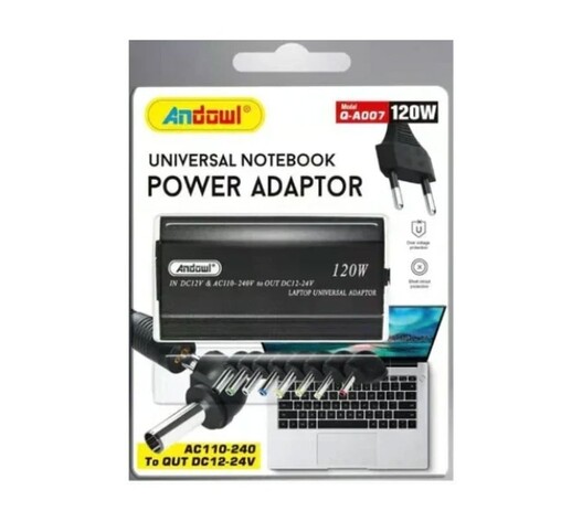 ANDOWL UNIVERSAL ΤΡΟΦΟΔΟΤΙΚΟ LAPTOP 120W ΜΕ 9 ΒΥΣΜΑΤΑ Q-A007