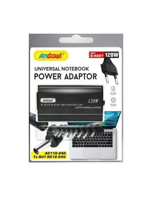 ANDOWL UNIVERSAL ΤΡΟΦΟΔΟΤΙΚΟ LAPTOP 120W ΜΕ 9 ΒΥΣΜΑΤΑ Q-A007