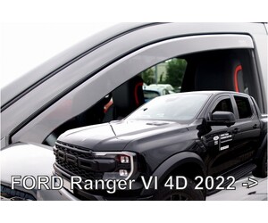 ΑΝΕΜΟΘΡΑΥΣΤΕΣ ΓΙΑ FORD RANGER 4D 2022+ /RAPTOR 2022+  ΣΕΤ ΑΥΤΟΚΙΝΗΤΟΥ ΑΠΟ ΕΥΚΑΜΠΤΟ ΦΙΜΕ ΠΛΑΣΤΙΚΟ HEKO - 4 ΤΕΜ.