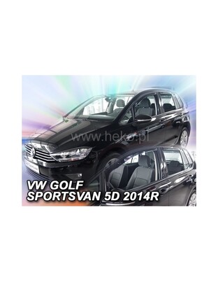 ΑΝΕΜΟΘΡΑΥΣΤΕΣ ΓΙΑ VW GOLF SPORTSVAN 5D 2014+ ΣΕΤ ΑΥΤΟΚΙΝΗΤΟΥ ΑΠΟ ΕΥΚΑΜΠΤΟ ΦΙΜΕ ΠΛΑΣΤΙΚΟ HEKO - 4 ΤΕΜ.