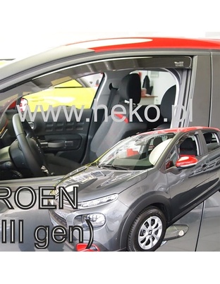 ΑΝΕΜΟΘΡΑΥΣΤΕΣ ΓΙΑ CITROEN C3 3 5D 2017+ ΖΕΥΓΑΡΙ ΑΠΟ ΕΥΚΑΜΠΤΟ ΦΙΜΕ ΠΛΑΣΤΙΚΟ HEKO - 2 ΤΕΜ.