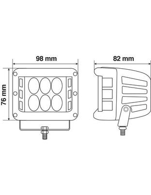 ΠΡΟΒΟΛΕΑΣ ΕΡΓΑΣΙΑΣ ΤΕΤΡΑΓΩΝΟΣ WL-24 12LED 36W 3000lm 9-32V (52x62x47mm) ΦΩΣ ΔΙΑΘΛΑΣΗΣ 3 ΟΨΕΩΝ -1ΤΕΜ.