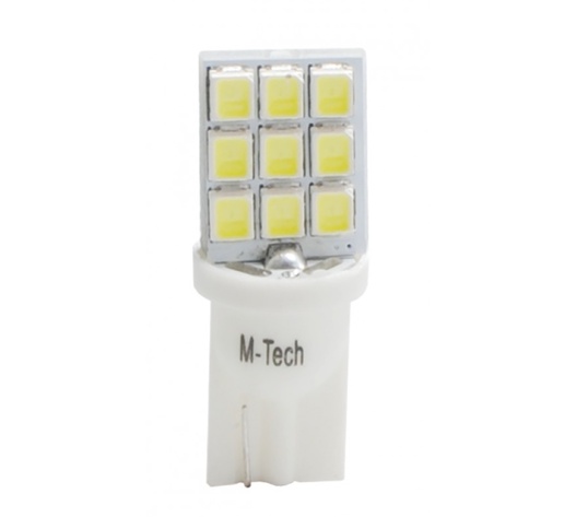 T10 W5W 12V W2,1x9,5d LED 9xSMD2835 ΛΕΥΚΟ (ΚΑΡΦΩΤΟ ΑΚΑΛΥΚΟ) BLISTER 2ΤΕΜ. M-TECH