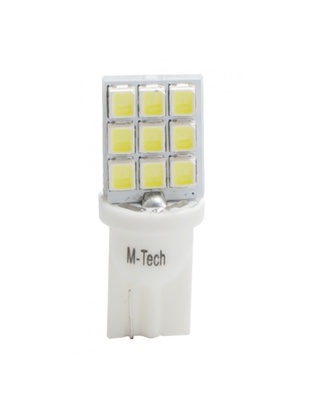 T10 W5W 12V W2,1x9,5d LED 9xSMD2835 ΛΕΥΚΟ (ΚΑΡΦΩΤΟ ΑΚΑΛΥΚΟ) BLISTER 2ΤΕΜ. M-TECH
