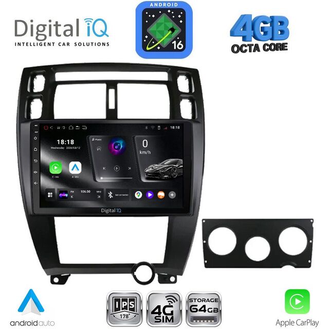 DIGITAL IQ RTG 6241BL_CPA (10inc) MULTIMEDIA TABLET for HYUNDAI TUCSON mod. 2004-2010 (BLACK)