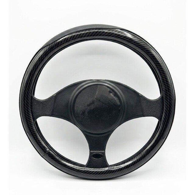 Κάλυμμα τιμονιού look carbon μαύρο δερματίνη 38cm