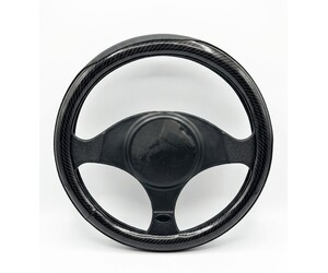 Κάλυμμα τιμονιού look carbon μαύρο δερματίνη 38cm