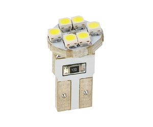 T10 W5W 12V W2,1x9,5d LED 6xSMD3528 ΛΕΥΚΟ (ΚΑΡΦΩΤΟ ΑΚΑΛΥΚΟ) BLISTER 2ΤΕΜ. M-TECH