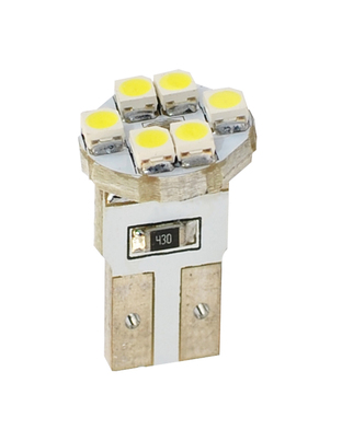T10 W5W 12V W2,1x9,5d LED 6xSMD3528 ΛΕΥΚΟ (ΚΑΡΦΩΤΟ ΑΚΑΛΥΚΟ) BLISTER 2ΤΕΜ. M-TECH