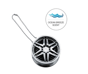 ΑΡΩΜΑΤΙΚΟ ΚΡΕΜΑΣΤΟ ΣΕ ΣΧΗΜΑ ΖΑΝΤΑΣ CHROME WHEEL OCEAN BREEZE 6cm SIMONI RACING - 1 TEM.