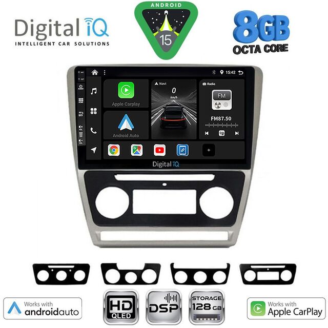 DIGITAL IQ BXF 18595SL_CPAA (10inc) MULTIMEDIA TABLET for SKODA OCTAVIA 5 mod. 2005-2012 (SILVER)