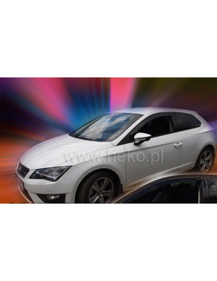 ΑΝΕΜΟΘΡΑΥΣΤΕΣ ΓΙΑ SEAT LEON 3 3D 2013R+  ΖΕΥΓΑΡΙ ΑΥΤΟΚΙΝΗΤΟΥ ΑΠΟ ΕΥΚΑΜΠΤΟ ΦΙΜΕ ΠΛΑΣΤΙΚΟ HEKO - 2 ΤΕΜ.
