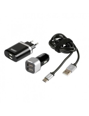 ΚΑΛΩΔΙΟ ΦΟΡΤΙΣΗΣ SILVER LINE USB TYPE C -100 cm (ΔΙΠΛΟΣ ΑΝΤΑΠΤΟΡΑΣ ΑΝΑΠΤΗΡΑ 12/24V ΚΑΙ ΠΡΙΖΑ 220 V) 