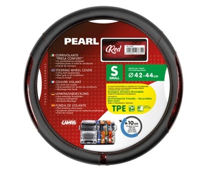 ΚΑΛΥΜΜΑ ΤΙΜΟΝΙΟΥ ΦΟΡΤΗΓΟΥ PEARL RED ΔΕΡΜΑΤΙΝΗ ΜΑΥΡΟ/ΚΟΚΚΙΝΟ (S) 42-44cm ΟΙΚΟΛΟΓΙΚΟ ΚΑΙ ΑΟΣΜΟ