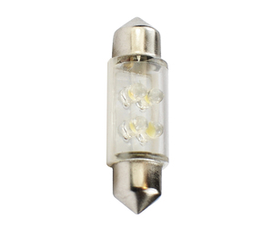 ΛΑΜΠΑΚΙΑ ΠΛΑΦΟΝΙΕΡΑΣ C5W/C10W 12V 0,66W SV8,5 36mm LED 4xFlux 3mm ΛΕΥΚΟ BLISTER 2ΤΕΜ.