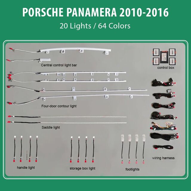DIQ AMBIENT PORSCHE PANAMERA (G1) mod. 2010-2016 (Digital iQ Ambient Light for Porsche Panamera mod. 2010-2016 with 20 Lights)