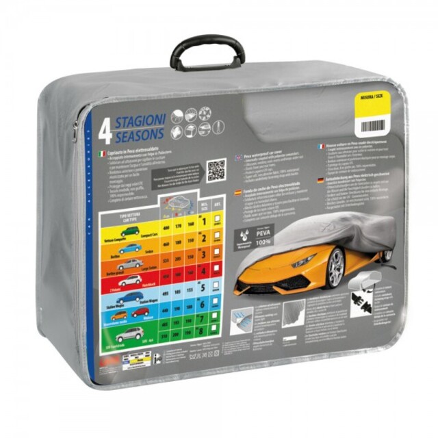 Lampa - 4 Seasons AG-2 Κουκούλα Αυτοκινήτου για Dacia Logan 5 doors 01/2006 > 06/2011 Aδιάβροχη με Aπαλή Eσωτερική Eπένδυση από 100% PEVA Μη Τοξικό Βινύλιο με Διαστάσεις: 460x180x150 mm - 1 τεμ. (L2045.6)