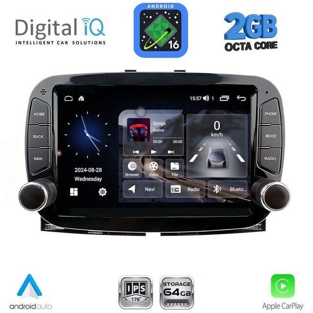 DIGITAL IQ BLE 398_CPA (7" DECK) MULTIMEDIA SYSTEM for FIAT 500 mod. 2016-2025