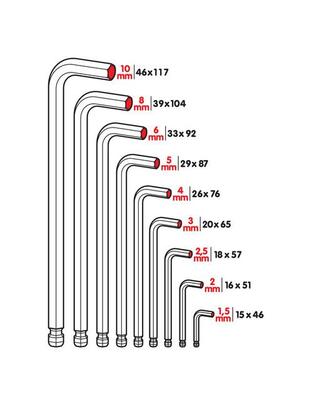 ΑΛΛΕΝ (ALLEN) ΕΞΑΓΩΝΑ ΚΛΕΙΔΙΑ 9 ΤΕΜΑΧΙΩΝ (1,5-2-2,5-3-4-5-6-8-10mm) ΧΡΩΜΙΟ-ΒΑΝΑΔΙΟ (CRV)