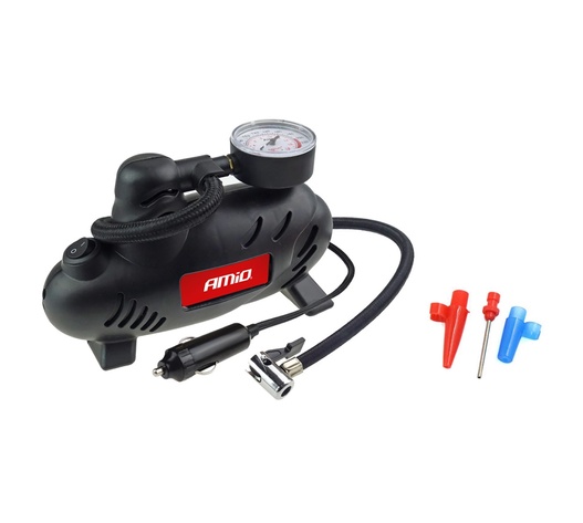 Amio - ΚΟΜΠΡΕΣΕΡ ΑΕΡΑ ΕΛΑΣΤΙΚΩΝ ΠΛΑΣΤΙΚΟ ACOMP-07 12V 250psi 17bar 9l/min ΜΕ ΦΙΣ ΑΝΑΠΤΗΡΑ ΚΑΙ ΔΙΑΚΟΠΤΗ & ΚΑΛΩΔΙΟ 3Μ - 1 Τεμ. (02181/AM)