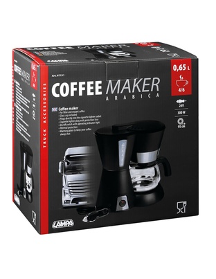 ΚΑΦΕΤΙΕΡΑ ΦΙΛΤΡΟΥ ΓΙΑ ΓΑΛΛΙΚΟ ΚΑΦΕ ARABICA 24V 300W 95CM ΜΕ ΔΟΣΟΜΕΤΡΗΤΗ 4/6 ΚΟΥΠΕΣ 0.65LT ΜΑΥΡΗ/INOX