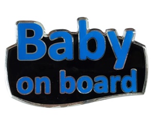 BABY ON BOARD ΑΥΤΟΚΟΛΛΗΤΟ ΕΞΩΤΕΡΙΚΗΣ ΧΡΗΣΗΣ 13,1 Χ 8,3cm ΜΠΛΕ/ΜΑΥΡΟ/ΧΡΩΜΙΟ ΜΕ ΕΠΙΚΑΛΥΨΗ ΣΜΑΛΤΟΥ - 1 ΤΕΜ.