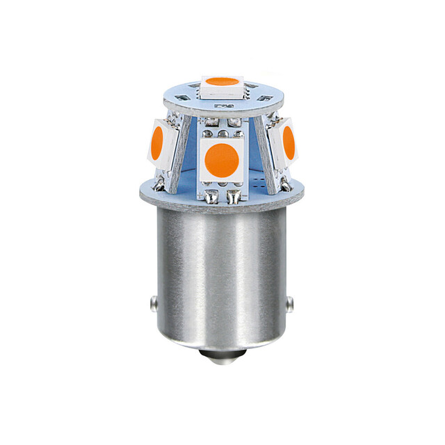 R5W BA15s 24/28V 6SMDX1CHIP LED 20lm ΠΟΡΤΟΚΑΛΙ ΚΟΥΤΙ LAMPA - 20 ΤΕΜ.