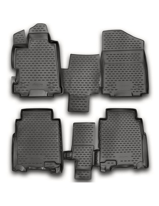 ΠΑΤΑΚΙΑ ΣΕ ΣΚΑΦΗ TPE ΛΑΣΤΙΧΟ ΓΙΑ HONDA FR-V 01/2007-2011  ΣΕ ΑΝΘΡΑΚΙ ΣΚΟΥΡΟ ΓΚΡΙ ΧΡΩΜΑ NOVLINE - 4 ΤΕΜ.