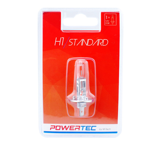 Λαμπάκι Αλογόνου H1 12V 55W P14,5s POWERTEC STANDARD 1ΤΕΜ.