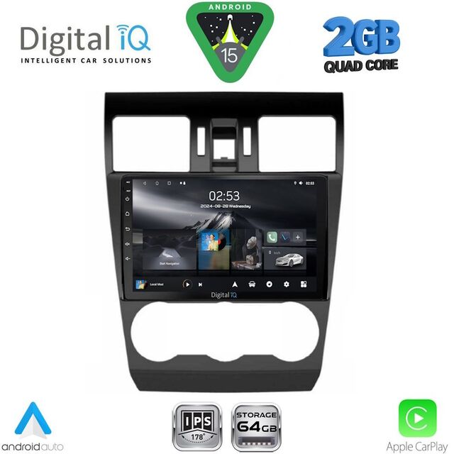 DIGITAL IQ RSD 1663B_CPA (9inc) MULTIMEDIA TABLET for SUBARU FORESTER - IMPREZA - XV mod. 2013-2019